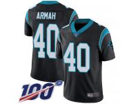 Alex Armah Men's Black Limited Jersey #40 Football Home Carolina Panthers 100th Season Vapor Untouchable