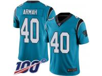 Alex Armah Men's Blue Limited Jersey #40 Football Alternate Carolina Panthers 100th Season Vapor Untouchable