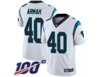 Alex Armah Men's White Limited Jersey #40 Football Road Carolina Panthers 100th Season Vapor Untouchable