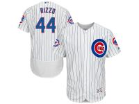 Anthony Rizzo Chicago Cubs Majestic Flexbase Authentic Collection Jersey with 100 Years at Wrigley Field Commemorative Patch - White Royal