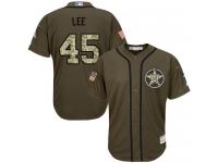 Astros #45 Carlos Lee Green Salute to Service Stitched Baseball Jersey