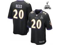Baltimore Ravens #20 Alternate Black With Super Bowl Patch Ed Reed Men's Limited Jersey