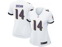 Baltimore Ravens Marlon Brown Women's Road Jersey - White Nike NFL #14 Game
