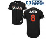 Black Andre Dawson Men #8 Majestic MLB Miami Marlins Cool Base Alternate Jersey