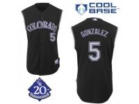 Black Carlos Gonzalez Men #5 Majestic MLB Colorado Rockies Vest Style Jersey
