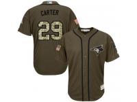 Blue Jays #29 Joe Carter Green Salute to Service Stitched Baseball Jersey