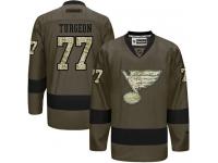 Blues #77 Pierre Turgeon Green Salute to Service Stitched NHL Jersey