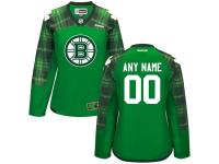 Boston Bruins Reebok Women's St. Patrick's Day Replica Custom Jersey - Green