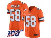 Broncos #58 Von Miller Orange Men's Stitched Football Limited Rush 100th Season Jersey
