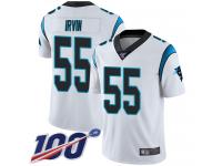 Bruce Irvin Men's White Limited Jersey #55 Football Road Carolina Panthers 100th Season Vapor Untouchable