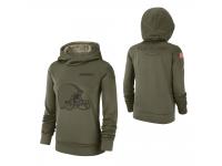 Cleveland Browns Nike Women's Salute to Service Team Logo Performance Pullover Hoodie - Olive