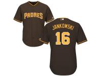 Coffee Travis Jankowski Men #16 Majestic MLB San Diego Padres New Cool Base Jersey