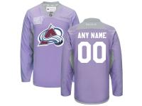 Colorado Avalanche Reebok Custom 2016 Hockey Fights Cancer Practice Jersey - Purple