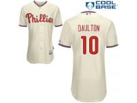 Cream Darren Daulton Men #10 Majestic MLB Philadelphia Phillies Cool Base Alternate Jersey