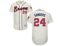 Cream Deion Sanders Men #24 Majestic MLB Atlanta Braves Flexbase Collection Jersey