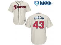 Cream Jhoulys Chacin Men #43 Majestic MLB Atlanta Braves Cool Base Alternate Jersey