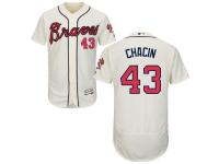 Cream Jhoulys Chacin Men #43 Majestic MLB Atlanta Braves Flexbase Collection Jersey