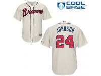 Cream Kelly Johnson Men #24 Majestic MLB Atlanta Braves Cool Base Alternate Jersey