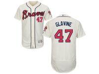 Cream Tom Glavine Men #47 Majestic MLB Atlanta Braves Flexbase Collection Jersey