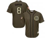 Cubs #8 Andre Dawson Green Salute to Service Stitched Baseball Jersey