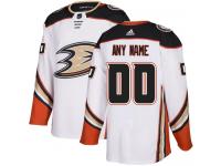 Customized Men's Adidas Anaheim Ducks White Away Authentic NHL Jersey