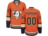 Customized Men's Reebok Anaheim Ducks Orange Third Authentic NHL Jersey
