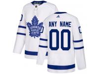 Customized Men's Reebok Toronto Maple Leafs White Away Authentic NHL Jersey