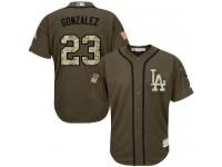 Dodgers #23 Adrian Gonzalez Green Salute to Service Stitched Baseball Jersey