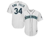 Felix Hernandez King Felix Seattle Mariners Majestic 2015 Cool Base Player Jersey - White