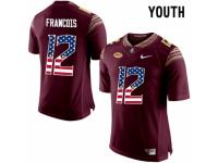 Florida State Seminoles #12 Deondre Francois Red USA Flag College Football Youth Limited Jersey