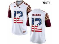 Florida State Seminoles #12 Deondre Francois White USA Flag College Football Youth Limited Jersey