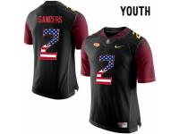 Florida State Seminoles #2 Deion Sanders Black USA Flag College Football Youth Limited Jersey