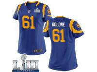 Game Women's Jeremiah Kolone Los Angeles Rams Nike Alternate Super Bowl LIII Bound Jersey - Royal