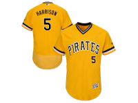 Gold Josh Harrison Men #5 Majestic MLB Pittsburgh Pirates Flexbase Collection Jersey