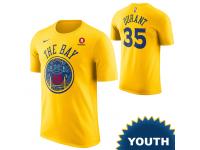 Golden State Warriors Nike Dri-FIT Youth City Edition Kevin Durant #35 Chinese Heritage Game Time Name & Number T-Shirts - Gold