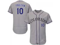 Gray Ben Paulsen Men #10 Majestic MLB Colorado Rockies Flexbase Collection Jersey
