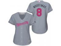 Gray Mike Moustakas Women #8 Majestic MLB Kansas City Royals 2016 Mother Day Cool Base Jersey