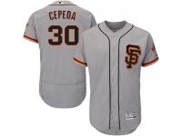 Gray Orlando Cepeda Men #30 Majestic MLB San Francisco Giants Flexbase Collection Jersey