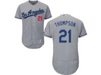 Gray Trayce Thompson Men #21 Majestic MLB Los Angeles Dodgers Alternate Flexbase Collection Jersey