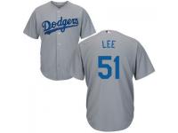 Gray Zach Lee Authentic Player Men #51 Majestic MLB Los Angeles Dodgers 2016 New Cool Base Jersey