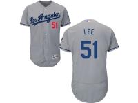 Gray Zach Lee Men #51 Majestic MLB Los Angeles Dodgers Alternate Flexbase Collection Jersey