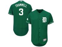 Green Celtic Alan Trammell Men #3 Majestic MLB Detroit Tigers Flexbase Collection Jersey