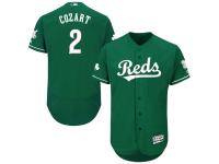Green Celtic Zack Cozart Men #2 Majestic MLB Cincinnati Reds Flexbase Collection Jersey