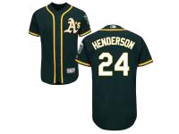 Green Rickey Henderson Men #24 Majestic MLB Oakland Athletics Flexbase Collection Jersey
