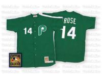 Green Throwback Pete Rose Men #14 Mitchell And Ness MLB Philadelphia Phillies Jersey