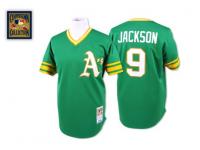 Green Throwback Reggie Jackson Men #9 Mitchell And Ness MLB Oakland Athletics Jersey