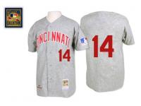 Grey 1969 Throwback Pete Rose Men #14 Mitchell And Ness MLB Cincinnati Reds Jersey