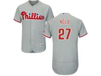 Grey Aaron Nola Men #27 Majestic MLB Philadelphia Phillies Flexbase Collection Jersey