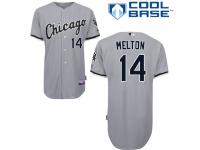 Grey Bill Melton Men #14 Majestic MLB Chicago White Sox Cool Base Road Jersey