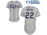 Grey Chris Archer Men #22 Majestic MLB Tampa Bay Rays Cool Base Road Jersey